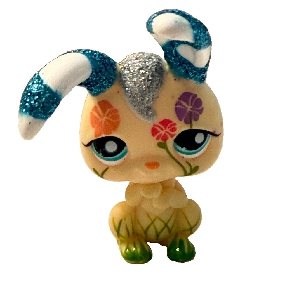 LPS Littlest Pet Shop 2156 Glitter Floral Bunny Rabbit Authentic Hasbro G2 2011